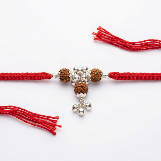 Rudraksha Charm Cluster Rakhi
