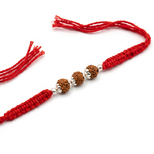 Triple Rudraksha Sacred Rakhi