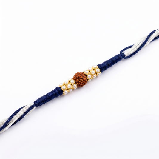 Pearl Halo Rudraksha Rakhi
