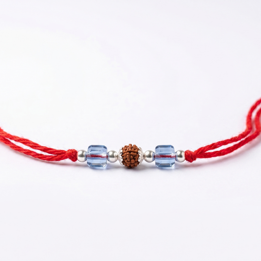 Sky Crystal Rudraksha Rakhi