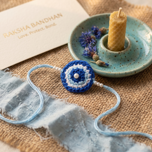 Blue Nazar Crochet Rakhi