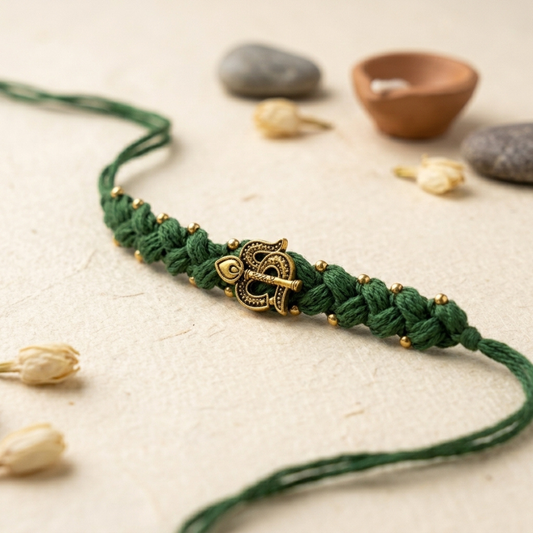 Vintage Khanda Macrame Rakhi