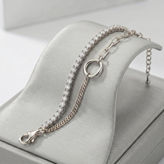 Silver Crystal Chain Bracelet