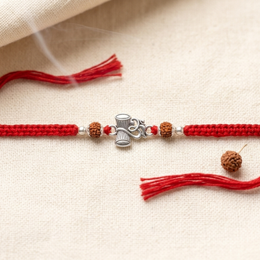 925 Silver Om Damru Rakhi