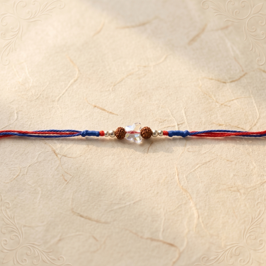 Silver Crystal Rudraksha Rakhi