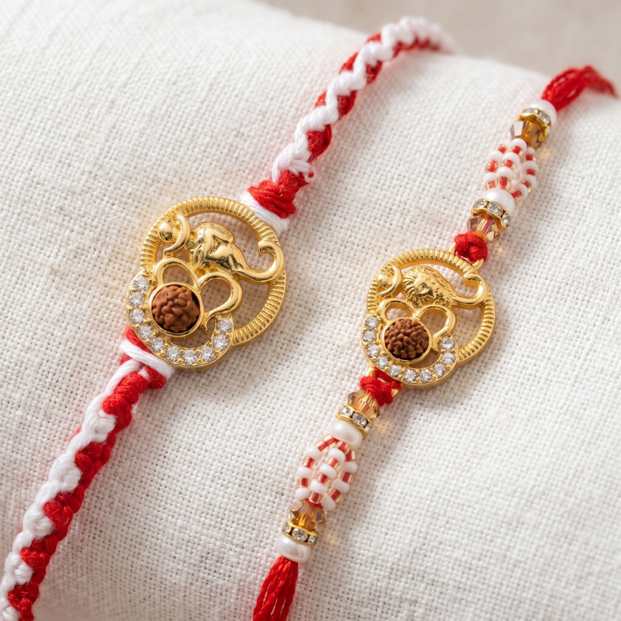 Om Ganesh Divine Rakhi Combo Set of 2