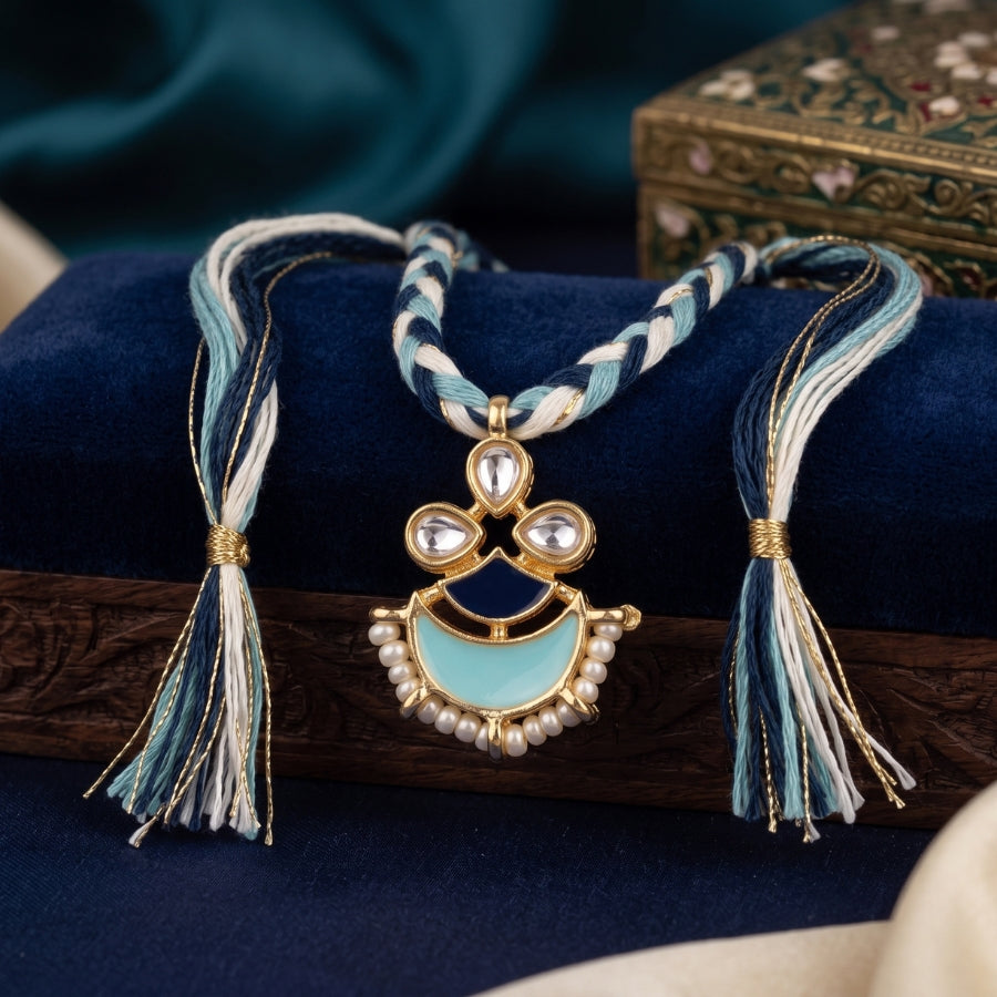 Pearl Kundan Designer Rakhi