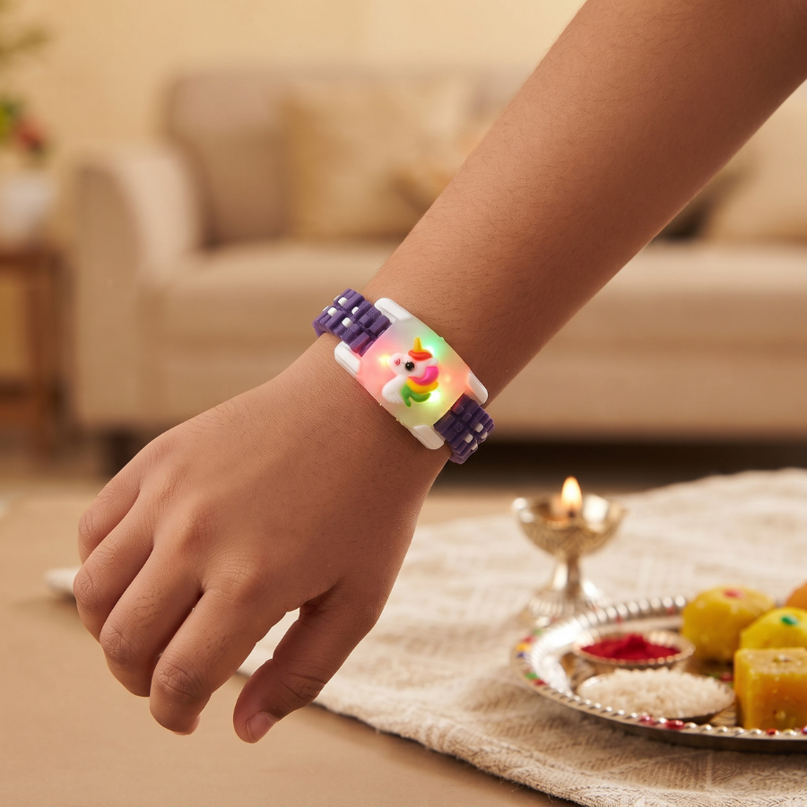 Unicorn LED Kids Rakhi Band