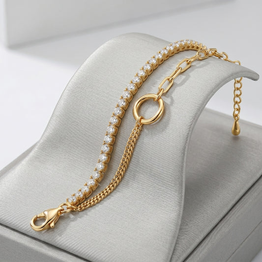 Gold Crystal Chain Bracelet