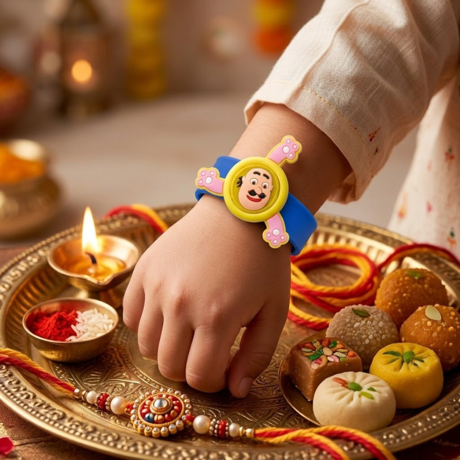 Motu Spinner Light Kids Rakhi Band
