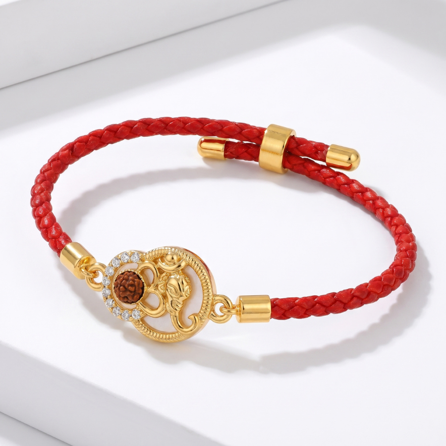 Divine Ganesh Rudraksha Bracelet Rakhi