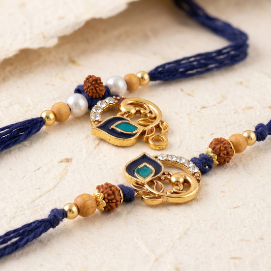Peacock Divine Rakhi Set of 2