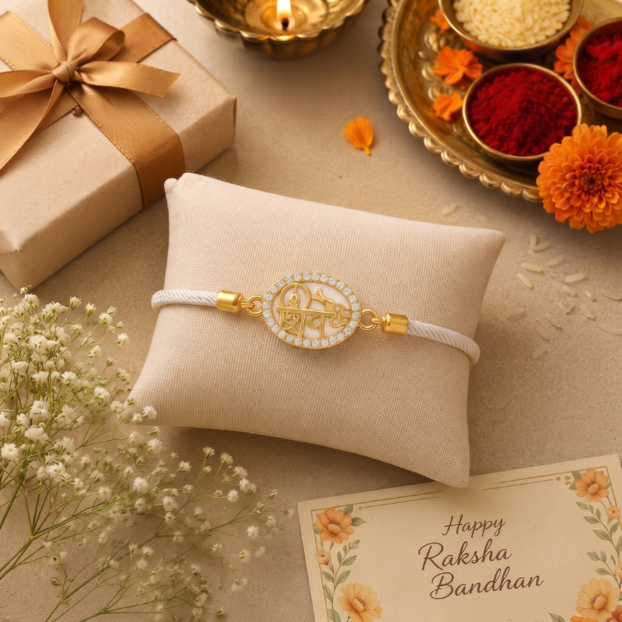 Shiv Naam Crystal Bracelet Rakhi
