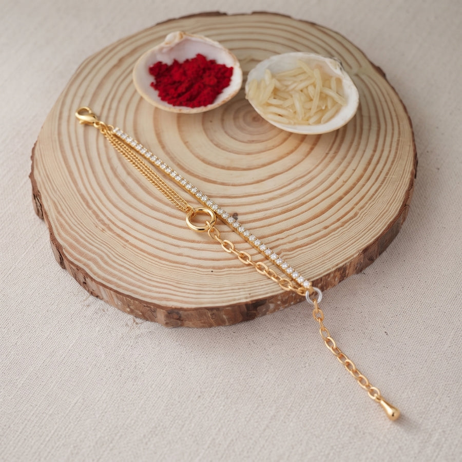 Gold Crystal Chain Bracelet