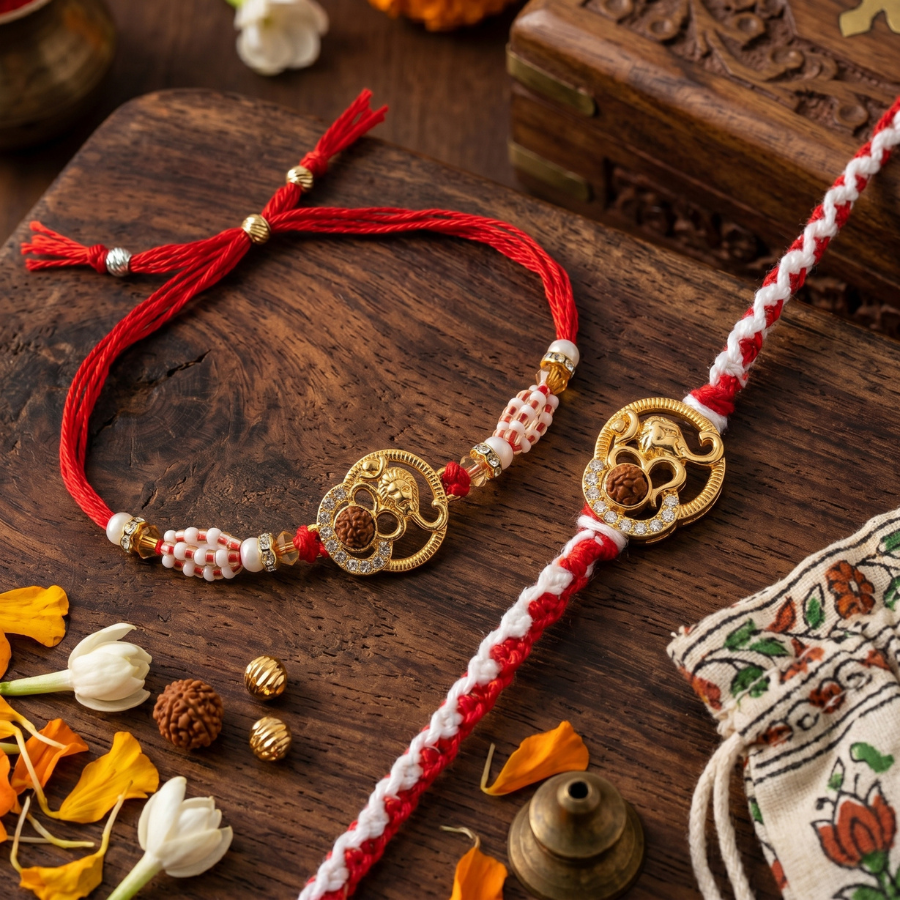 Om Ganesh Divine Rakhi Combo Set of 2