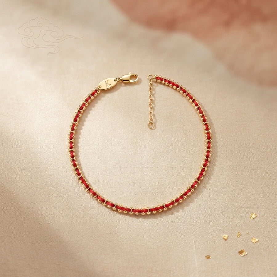 Gold Red Thread Bracelet