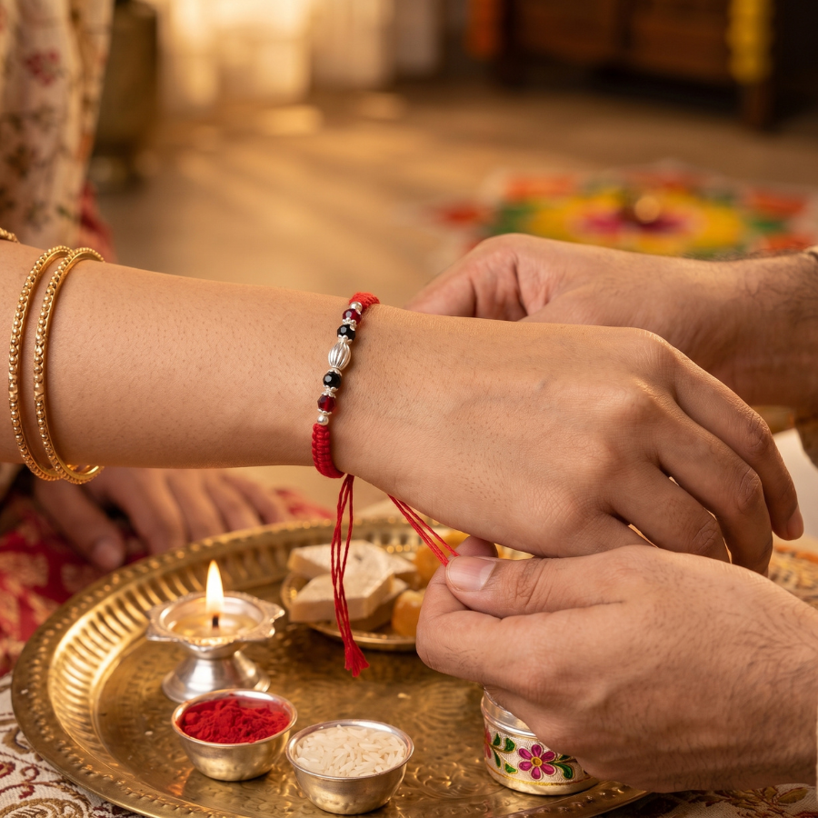 Ruby Noir Crystal Rakhi