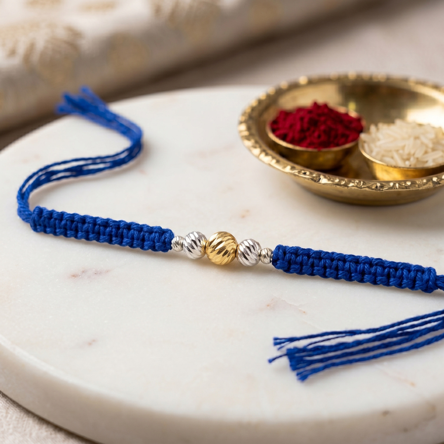 Royal Blue Bead Rakhi