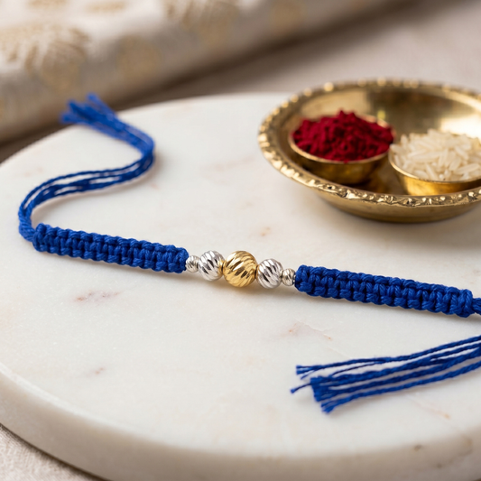 Royal Blue Bead Rakhi