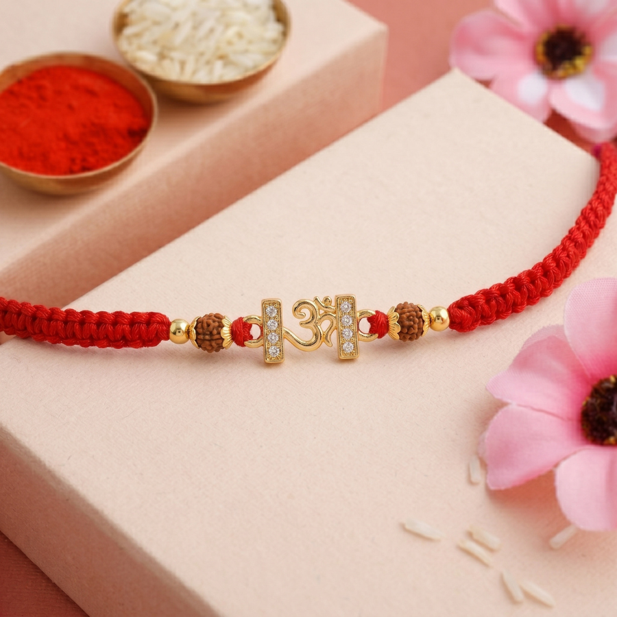 Om Divine Rudraksha Rakhi