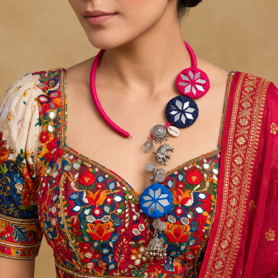 Navrang Abhla Latkan Hasli Necklace