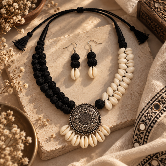 Kaali Kodi Mandal Thread Necklace Set - image 2