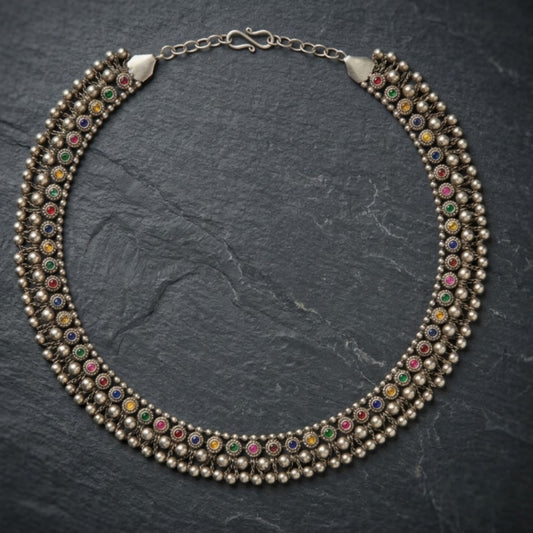 Navratri Multicolour Stone Oxidised Kandora - view 1