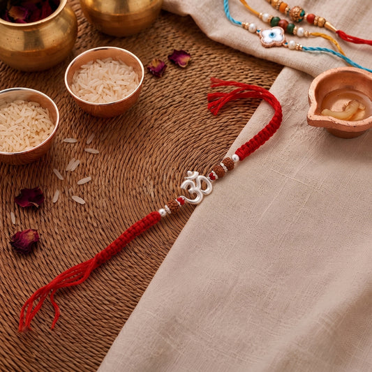 925 Silver Om Rudraksha Rakhi