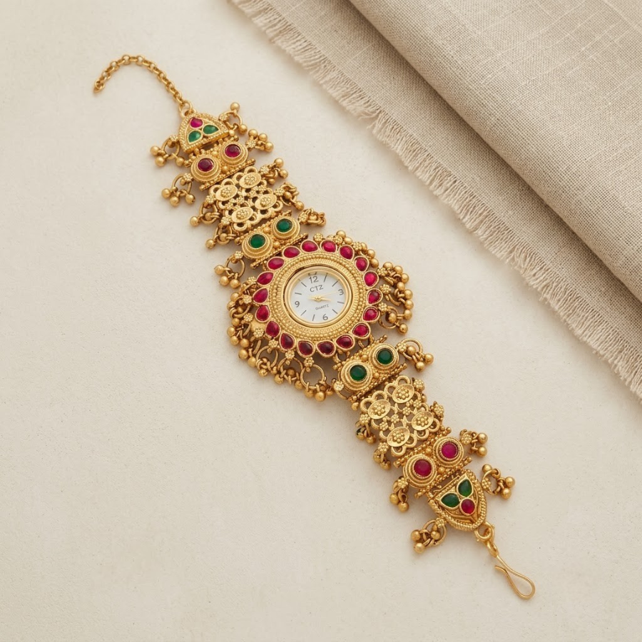 Rani Ratna Antique Gold Festive Watch - image 3