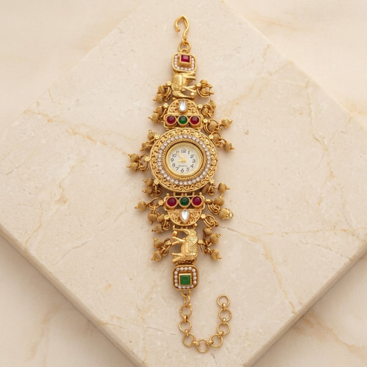Gajraaj Ratna Ghughri Antique Gold Watch - image 2