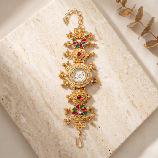 Navrang Phool Ghughri Antique Gold Watch - image 1