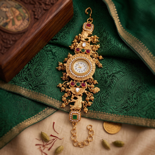 Gajraaj Navrang Ghughri Antique Gold Watch - image 1