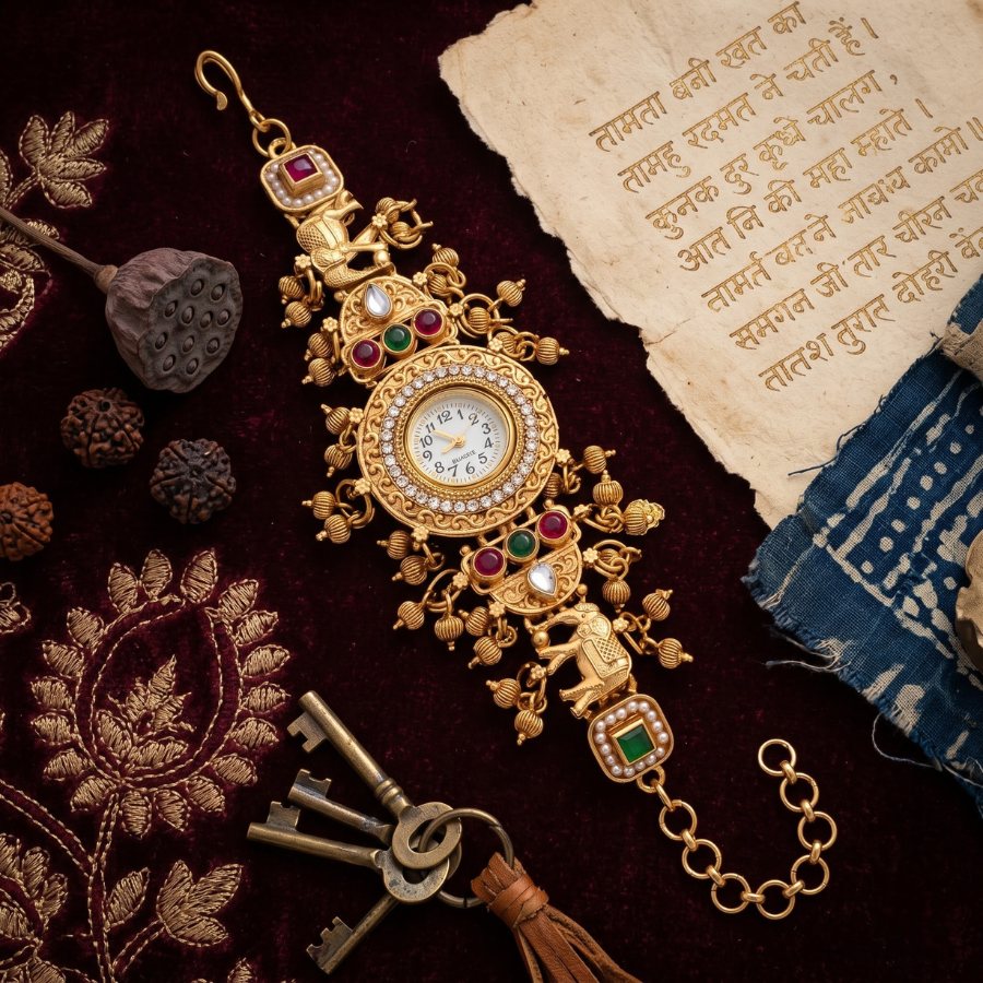Gajraaj Ratna Mandal Antique Gold Watch - image 2