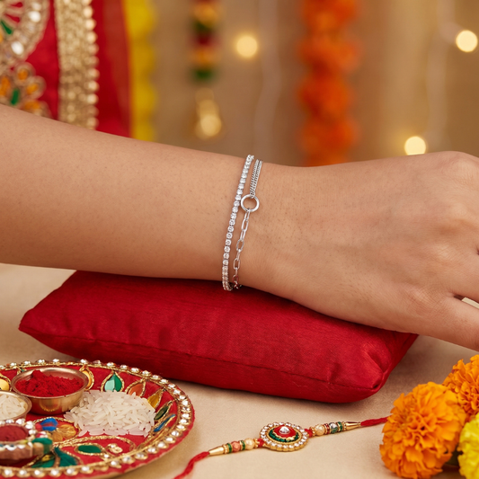 Silver Crystal Chain Bracelet