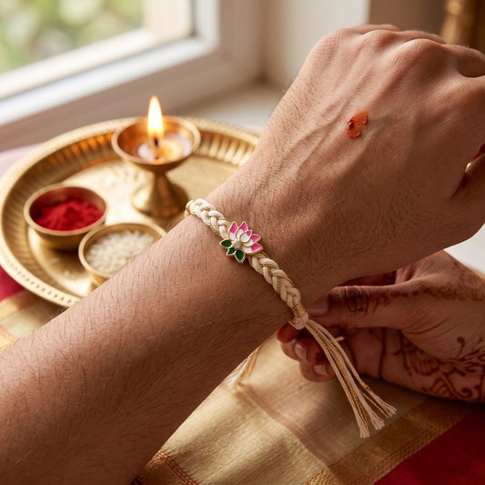 Pink Lotus Designer Rakhi