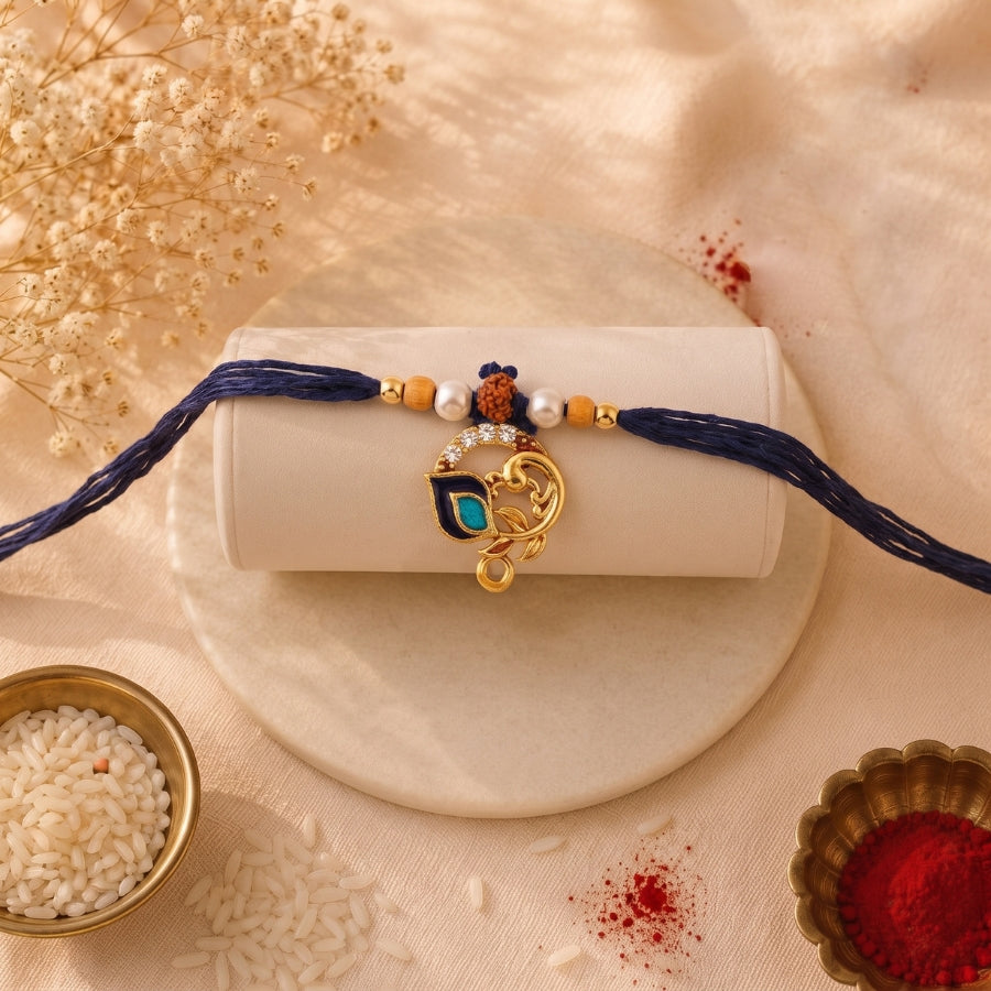 Peacock Rudraksha Rakhi