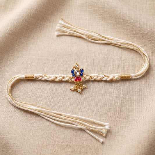 Crystal Butterfly Pearl Rakhi