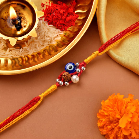 Evil Eye Rudraksha Pearl Rakhi