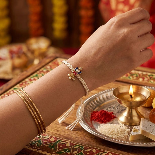 Crystal Butterfly Pearl Rakhi