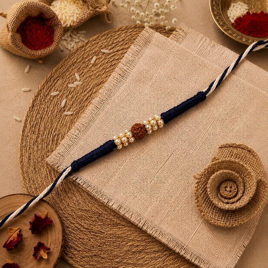 Pearl Halo Rudraksha Rakhi