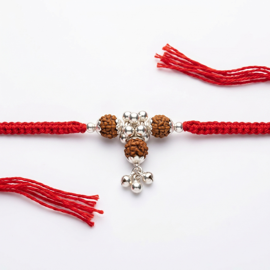 Rudraksha Charm Cluster Rakhi