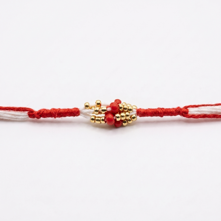Traditional Red Bead Rakhi