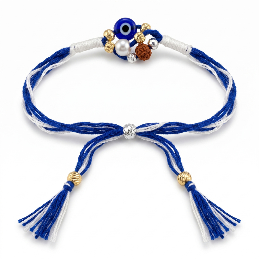 Nazar Pearl Rudraksha Rakhi