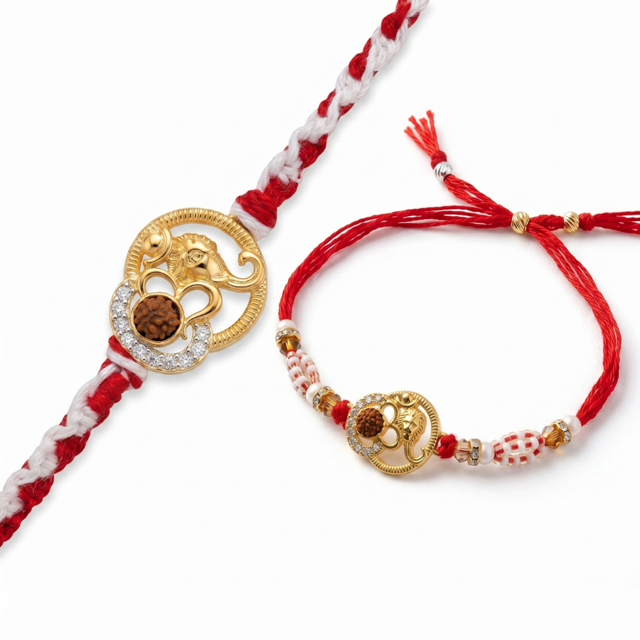 Om Ganesh Divine Rakhi Combo Set of 2