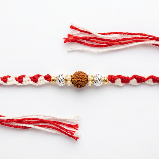 Crystal Rudraksha Twist Rakhi