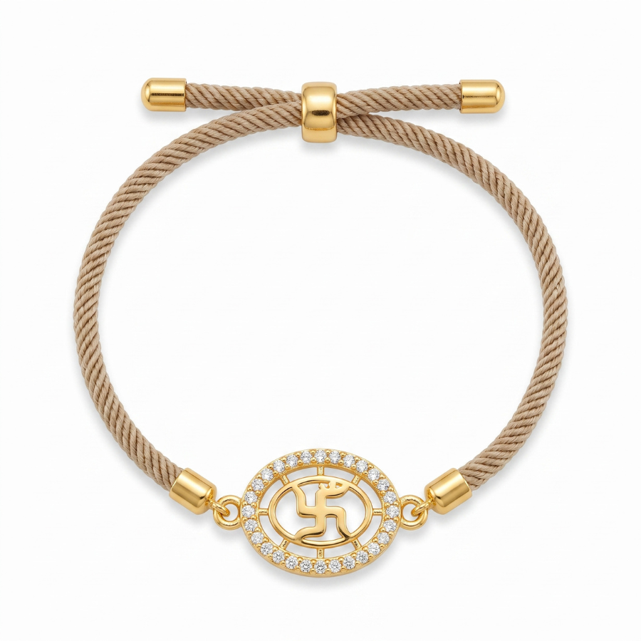 Crystal Swastik Designer Rakhi