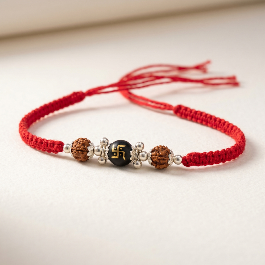 Divine Swastik Rudraksha Rakhi
