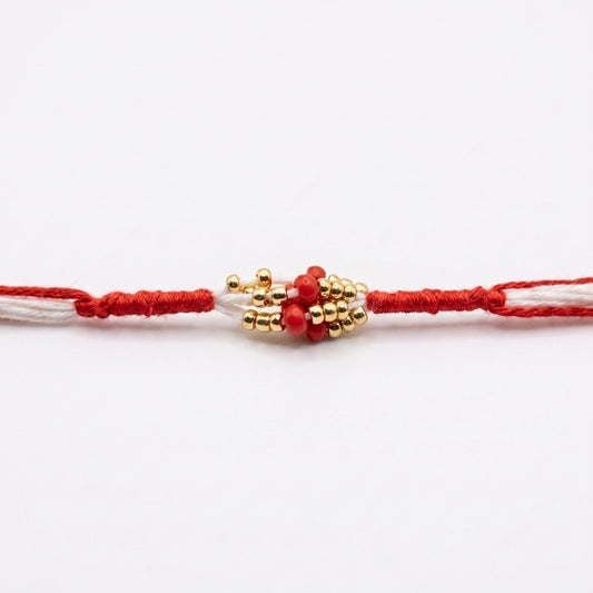 Traditional Red Bead Rakhi