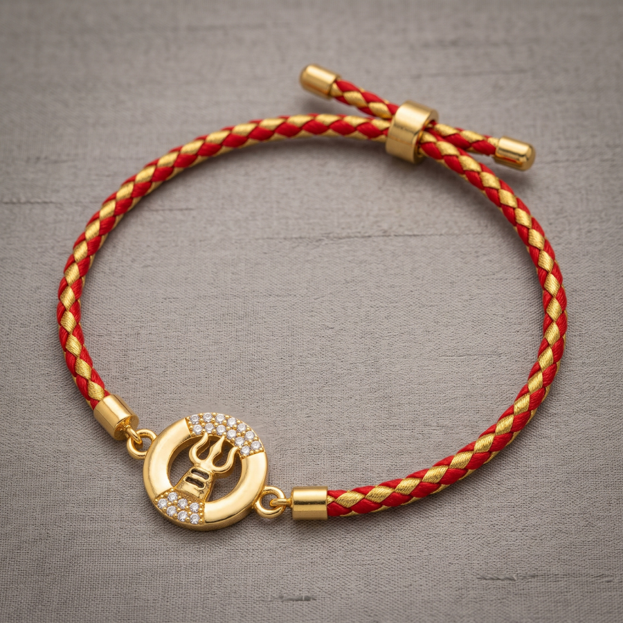 Trishul Crystal Bracelet Rakhi