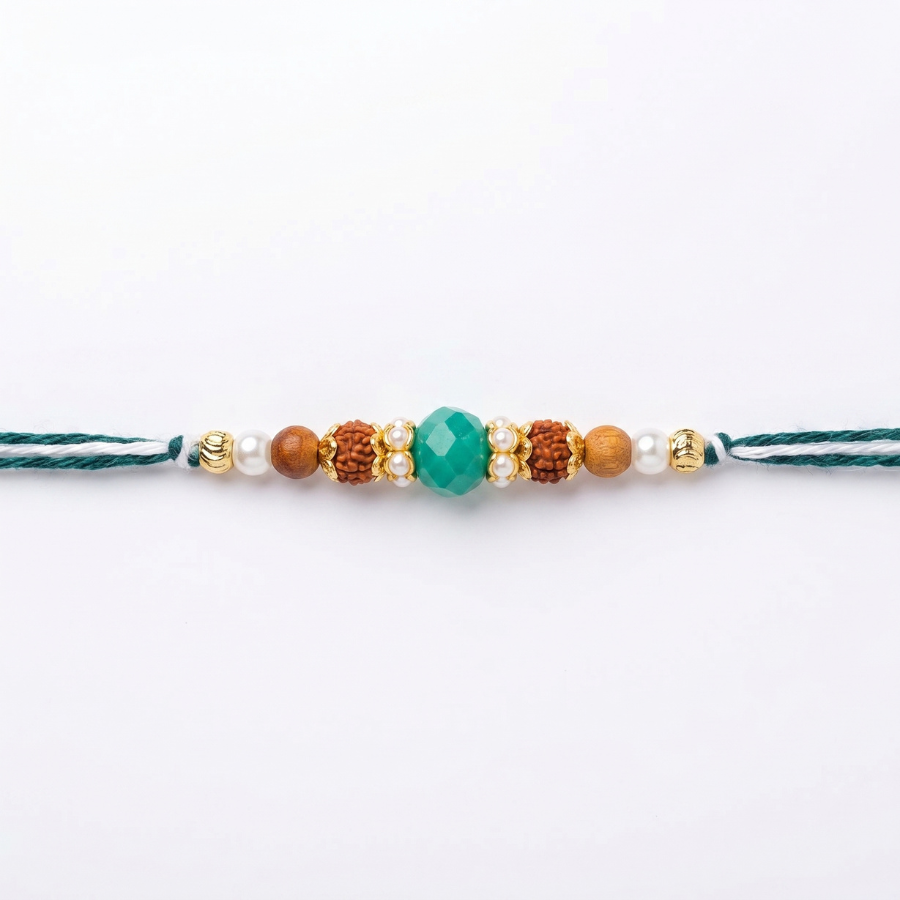 Emerald Aura Rudraksha Rakhi